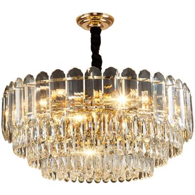 China 2021 EUROPEAN 2021 Postmodern Indoor Dining Room Dining Room E14 Luxury Gold Leaded Crystal Chandeliers and Pendant Lights for sale