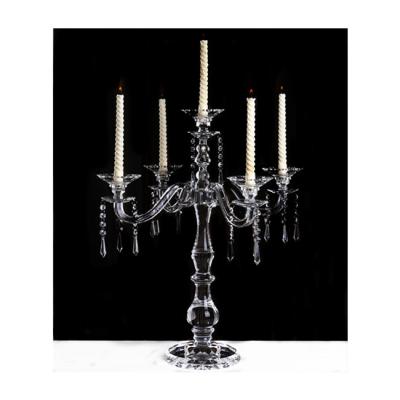 China All New Design Wholesale and 5 Heads High Quality Crystal Clear Candelabra for sale