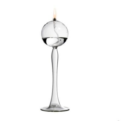 China All new design and wholesale high quality long stem blown ball glass mouth kerosene lamp with competitive price for sale