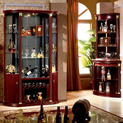 China C'est High Gloss La La Vie Classic Luxury Home Bar Living Room Furniture LED Corner Light Wine Display Cabinet for sale