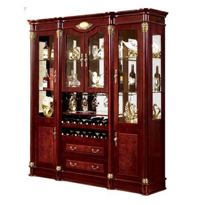 China C'est Led Light Struggle Antique Style Living Room Furniture Curiosity Wine Display Cabinet Wooden LED Light Home Cabinets for sale