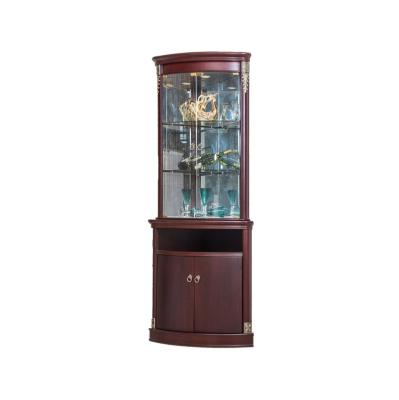 China Painting+smooth Surface Treatment Home Living Room Furniture Wine Display Cabinet High Gloss Glass Corner Curio Bar Cabinets for sale