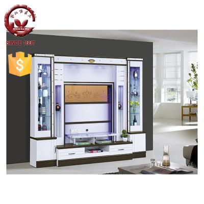 China Modern wood furniture high gloss hot sale display cabinet living room living room TV cabinet wall unit home furniture TV cabinet glass TV stands for sale