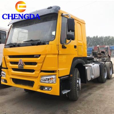 China trustworthy supplier sinotruk howo trucks 371hp 375hp 6*4 heavy duty used tractor trailer truck for sale 6800x2496x3200 for sale