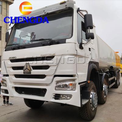 China Q235 Carbon Steel SINOTRUK HOWO 8x4 30000L 12wheels Stainless Steel Fuel Oil Tank Truck for sale