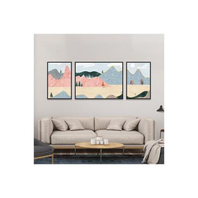 China Modern Wholesale Landscape Crystal Glass Painting Wall Decor Crystal Decorative Painting 3 Panel for sale