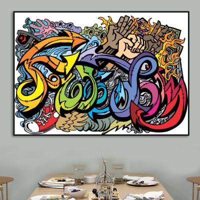 China Wholesale Modern Abstract Oil Graffiti Oil Paintings Canvas Art Decor Painting For Living Room for sale