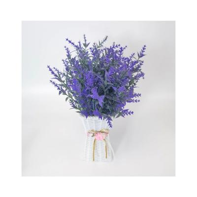 China High Grade New Design 7 Forks Simulated Painting Plastic Lavender Bouquet Home Decoration for sale