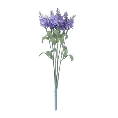 China Cheap and high quality home decoration green plants 10 main fake lavender plastic bouquet simulate lavender for sale