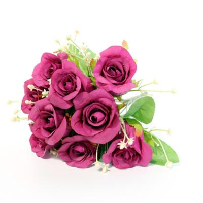 China Hot Selling Good Quality Home Decoration Flower Mini Decoration Roses Artificial Silk Flowers for Wedding Decorations for sale