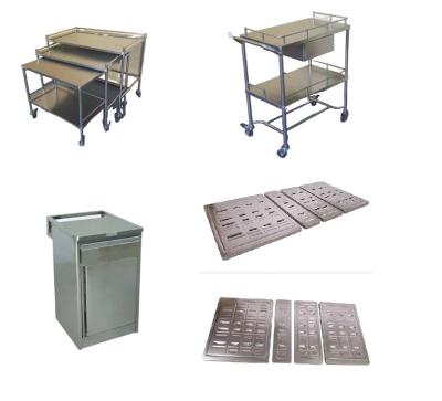 China VICSUN Custom Made Medical Medical Nursing Carts Auto/Vehicle/Electricity/Communication Metal Fabrication Service Trolleys Tray Aluminum Alloy Panel Bed Stainless Steel for sale