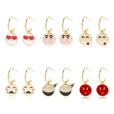 China Cute Dylam Trends 2021 Ideas New Product Hot Selling Emoji 14K Gold Plated Copper Women Best Gift Necklace Earring Jewelry for sale