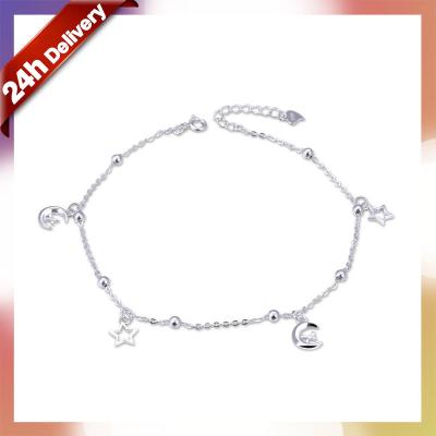 China FASHIONABLE Sterling Silver Ladeis Minimalist Bracelet Fashionable Sterling Silver Platinum Plated Anklet 925 Dylam Tobilleras Anklets for sale