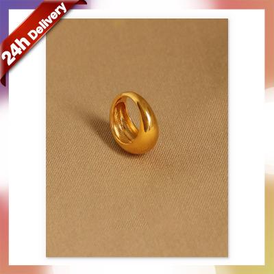 China TRENDY Women Rings 2020 Fashion Dylam 18K Copper Plating Gold Plated Trendy Price Stackable Vintage Jewelry Unisex Minimalist Ring for sale