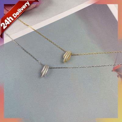 China TRENDY Dylam No MOQ 18K Gold Plated Women Jewelry 925 Silver Sterling Zirconia Minimalist Chain Link Multi Layer Pendant Necklace for sale