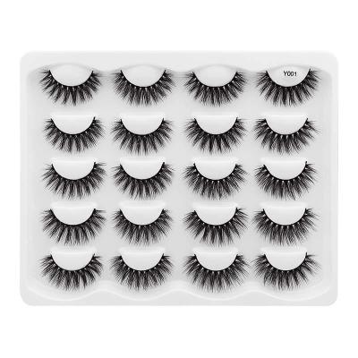 China High Quality Natural Dense Long Length False Eyelashes 3D Mink Hair Eyelashes Set 10 Pairs/Set for sale