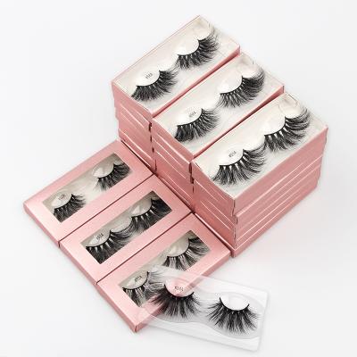 China Long Real Loaded Eyelashes 1 Per Pair Dense Natural Handmade Exaggerated False Eyelashes 25mm Mink Hair 3D Eyelashes for sale