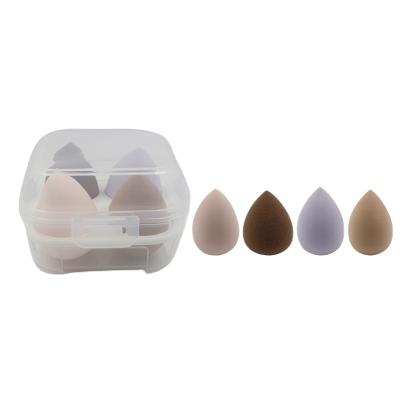 China Wholesale 4 Washable Expandable Pcs Custom Logo Sponge Blender Makeup Sponge Super Soft Non Latex Waterdrop Private Label Beautiful for sale