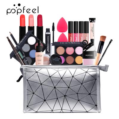 China Large Makeup Kit With Makeup Brush Powder Puff Makeup Bag All Cosmetics One Sets 50000 Pieces / Day for sale