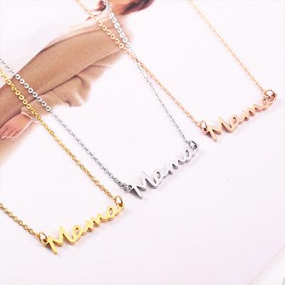 China TRENDY Letter Mum Stainless Steel Mom Gifts Mom Gifts Day Thanksgiving Pendant Necklace for sale