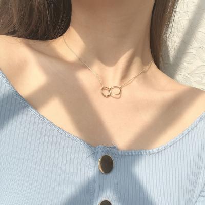 China Simple Hiphop Creative Irregular Geometry Double-Ring Best Friend Clavicle Chain for sale