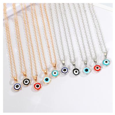 China CLASSIC Hot Sale Gold Plated Multi Color Glass Evil Eye Charm Pendant Necklace For Friends for sale