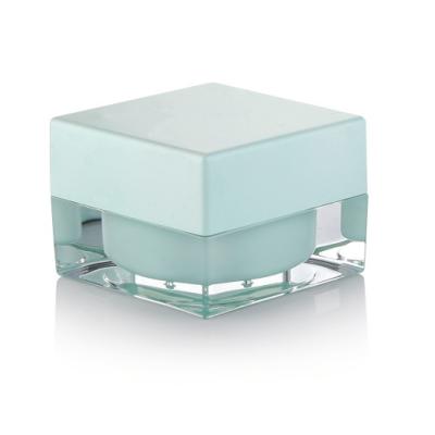 China 30g 1oz Luxury Acrylic Skin Care Cream Square Jar With Cap For Cosmetic Container for sale