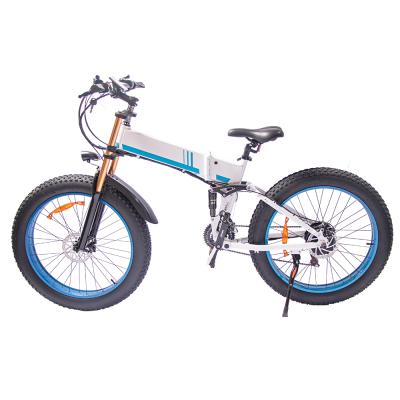 China Electric Bicycle 1000W Inch 4.0 Wheel Aluminum Alloy 26 Motor Mountain Bike 12.8Ah 48V Battery eBike Snow Fat Tire Folding Electric Bike for sale