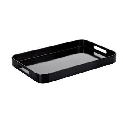 China Eco - Friendly Wholesales Bulk Cheap Restaurant Hotel Service Black Melamine Tray for sale