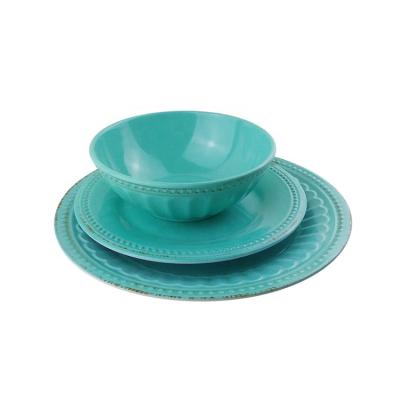 China Sustainable Customized Retro Melamine Dinner Sets For Kitchenware for sale