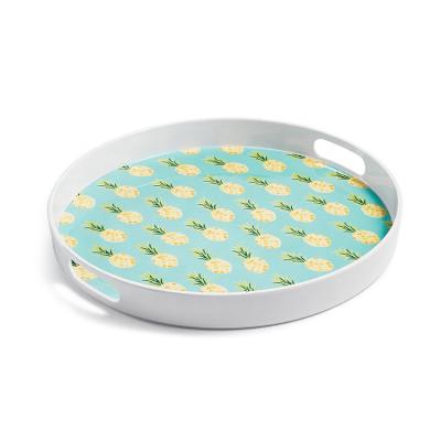 China 13.8 Inch Sustainable Custom Printing Melamine Plastic Fruit Tray for sale