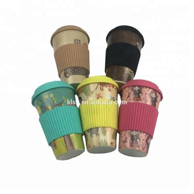 China Minimalist Eco - Friendly Silicone Lids Stand Bamboo Fiber Coffee Cup Mug for sale