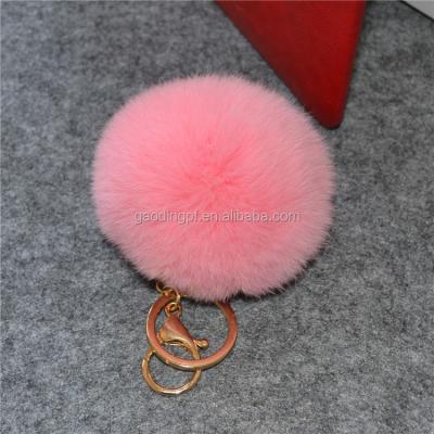 China Hot Custom Rabbit Fur Rex Key Chain Wholesale 8cm Rabbit Hair Decoration Sale Key Chain for sale