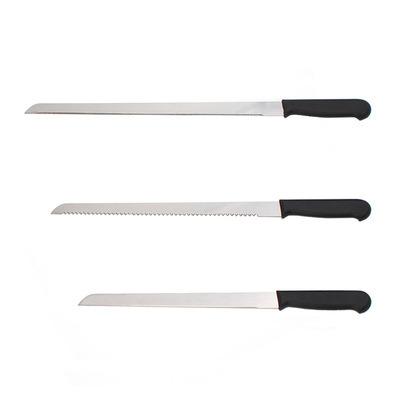 China Viable Stainless Steel Serrated Knife Bread Toast Slicing Knives Harden Slicer Kitchen Accessories Cutter Plastic Handle 10 12 14 Inch for sale