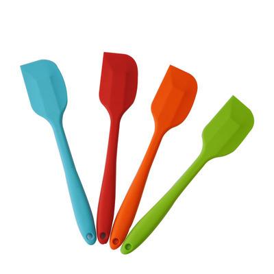 China Viable Pure Color Silicone Spatula Heavy Duty Rubber Kitchen Tools Non-Stick Scraper For Baking And Pastry Butter For Cake for sale