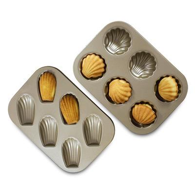 China Sustainable Eco-friend Mold 6pcs Carbon Steel Madeleine Banana Shell Tray Non-stick Cake Pan Making For Oven Baking for sale