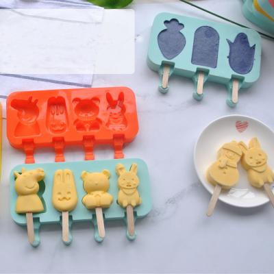 China Viable Heart Tree DIY Chocolate Complementary Reusable DIY Ice Cream Mold Ice Cream Silicone Lollipop Baking Mold for sale