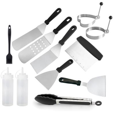 China Wholesale Hot Selling Easily Cleaned Stainless Steel Turner Spatula Set Scraper BBQ Grill BBQ Tool Kit for sale