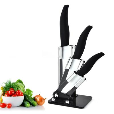 China Sustainable 6inch 5inch 4inch Stainless Steel Kitchen Knife Set With Acrylic Holder for sale