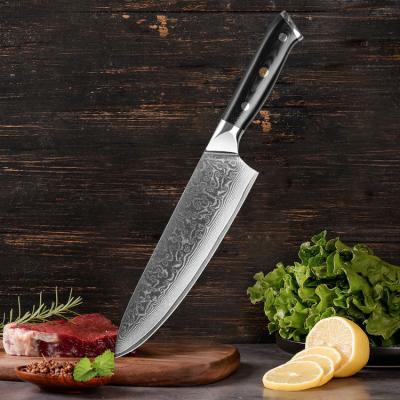 China Durable Professional Knife VG-10 Damascus 67 Damascus 67 High Carbon Stainless Steel Kitchen Ultra Sharp Layers Chef Knife Cutting Meat for sale