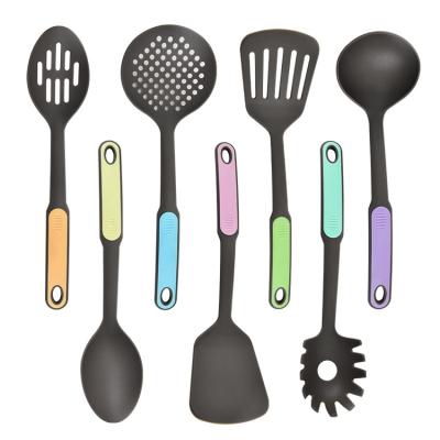 China Sustainable Kitchen Nonstick Plastic Nylon Utensils Heat Resistant Cookware Set 7 Piece Cookware Set for sale