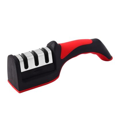 China Viable Manual Steel 3 Stage Diamond Knife Sharpener Professional Knife Sharpener Kitchen Sharpening Tools for sale