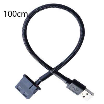 China 100cm PVC Nylon Mesh Wrapped Chassis Fan Adapter Cable USB Interface to IDE4pin Fan Retrofit Cable for sale