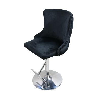 China Wholesale Modern Design Velvet Fabric Height Adjustable Swivel Bar Chair for sale