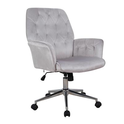 China Gray Fabric Mid Back Task Office Chair Comfortable Swivel Adjustable Computer Chair (Height) for Home or Office for sale