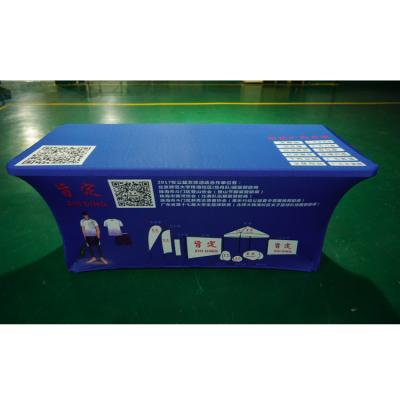 China Waterproof Factory Wholesale Custom Printed 6ft Spandex Tablecloths Covers For Rectangular Tables for sale