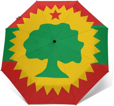 China Oromo Folding Umbrella Travel Fashion Automatic Umbrella Country Flag for sale