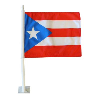 China Cheap Custom Polyester FLYING Car Flag 12*18inch Puerto Rico Mini Car Flag For Sale for sale