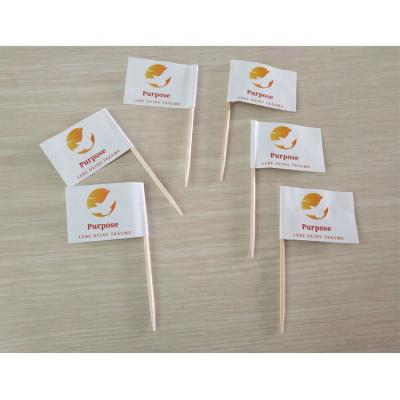 China Food Customize Custom Color And Design Cocktail Food Toothpick Flag 25*35mm With 65mm Toothpick With Flag for sale