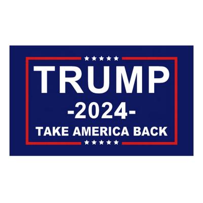 China Election Wholesale 3*5ft Silk Printing Polyester Blue Color Take Back American Trump 2024 Flag For Election for sale